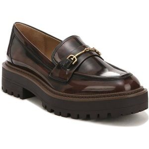 SAM EDELMAN Women's Laurs Lug-Sole Tailored Loafer Flats Brown Size 8 AUTHENTIC.
